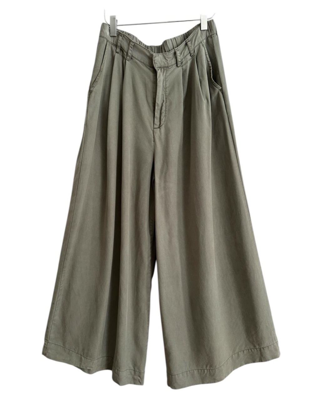 Young Fabulous & Broke YFB Olive Wide Leg Pants Boho Coastal Minimalist Large